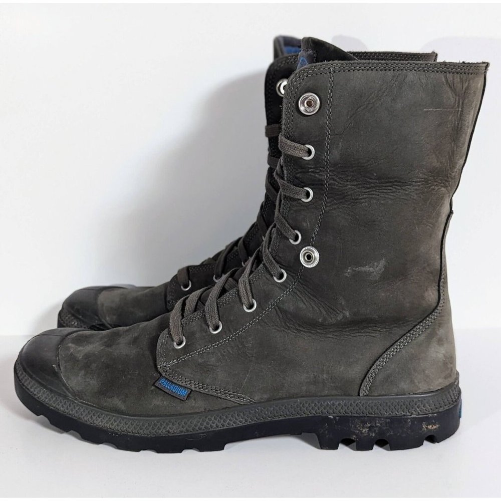 Palladium Suede Gray Lace Up Fold Down Men’s Size 14 Boots Waterproof Combat - Picture 4 of 9